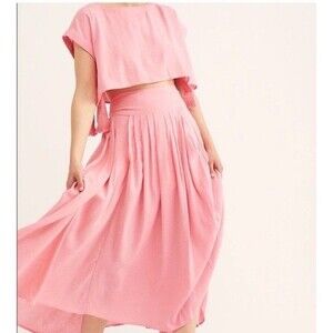 Free People Sundown two piece skirt & matching top set Women's Size Small